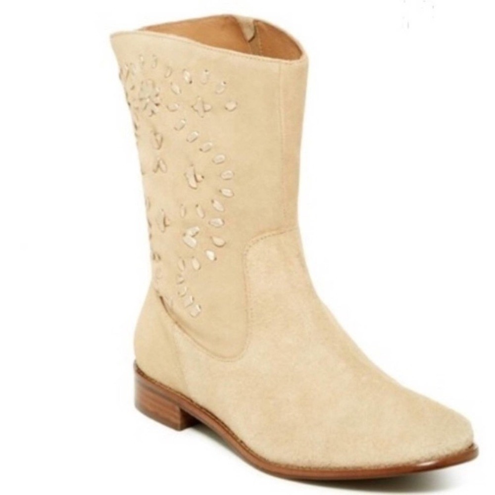 Jack Rogers NWOB Kaitlin Stitch Boot 7.5 tan cream - Picture 2 of 13